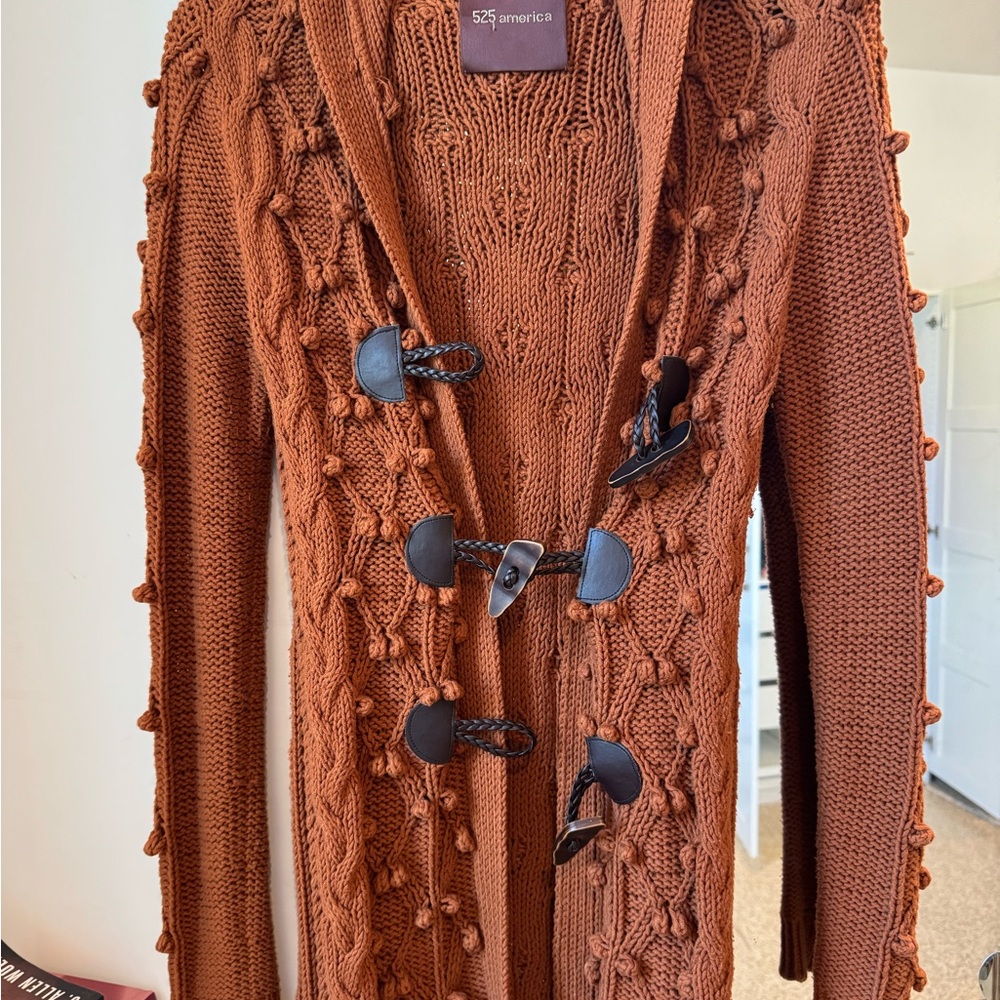 525 America Warm Brown Knit Sweater